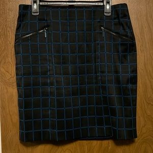 Alfani black and blue checked skirt size 12P